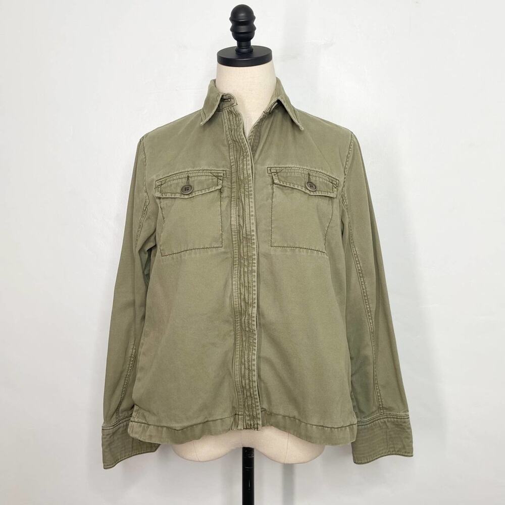 Abercrombie & Fitch Army Green Utility Shacket Lightweight Coat Boho Y2k Size XS - Picture 13 of 13
